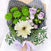 Лунная ночь - букет из герберы, кустовой розы и зеленой хризантемы